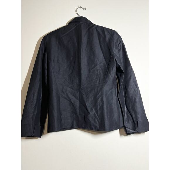Lafayette 148 EUC Navy Blue Linen/Virgin Wool Single Button Blazer Jacket Size 6 - Picture 8 of 8